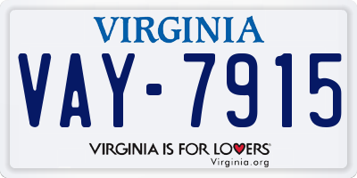 VA license plate VAY7915