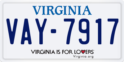 VA license plate VAY7917
