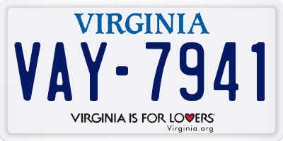 VA license plate VAY7941