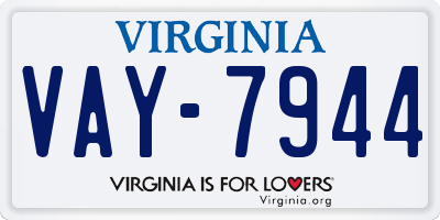 VA license plate VAY7944