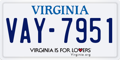 VA license plate VAY7951