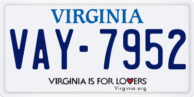 VA license plate VAY7952