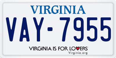 VA license plate VAY7955