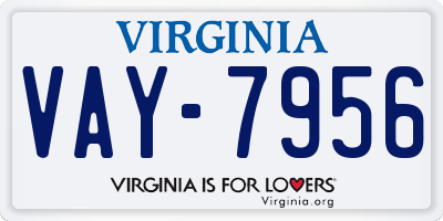 VA license plate VAY7956