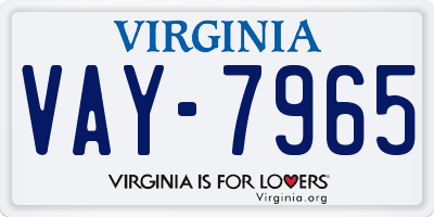 VA license plate VAY7965