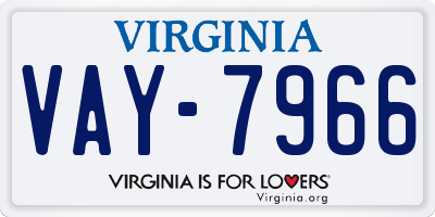 VA license plate VAY7966