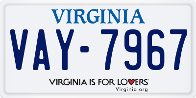 VA license plate VAY7967