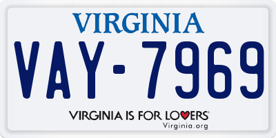 VA license plate VAY7969