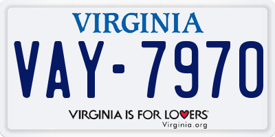 VA license plate VAY7970