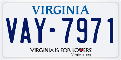 VA license plate VAY7971