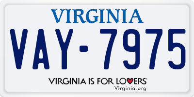 VA license plate VAY7975