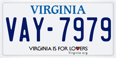 VA license plate VAY7979