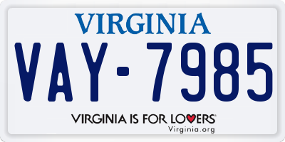 VA license plate VAY7985