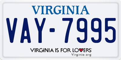 VA license plate VAY7995