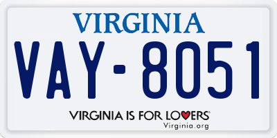 VA license plate VAY8051