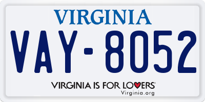 VA license plate VAY8052