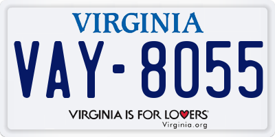 VA license plate VAY8055