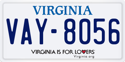 VA license plate VAY8056