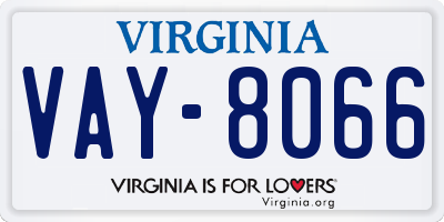 VA license plate VAY8066