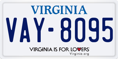 VA license plate VAY8095