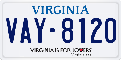 VA license plate VAY8120
