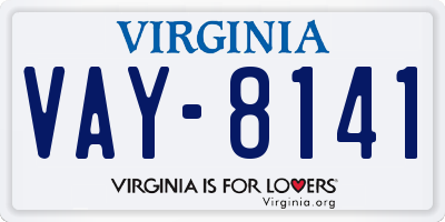 VA license plate VAY8141