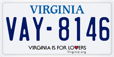 VA license plate VAY8146