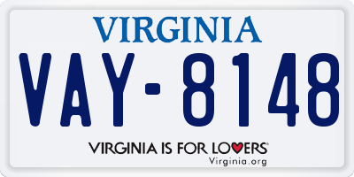 VA license plate VAY8148