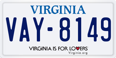 VA license plate VAY8149