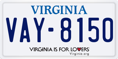 VA license plate VAY8150
