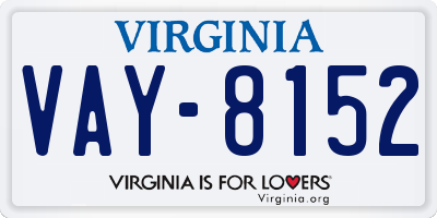 VA license plate VAY8152