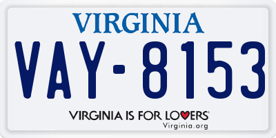 VA license plate VAY8153