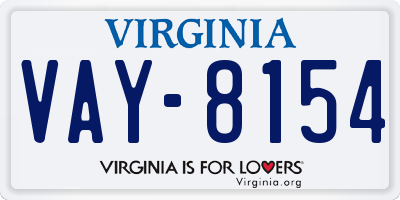 VA license plate VAY8154