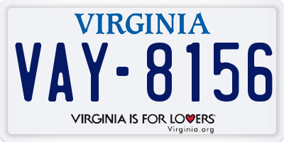 VA license plate VAY8156