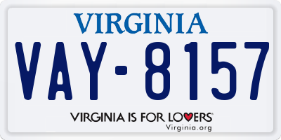 VA license plate VAY8157
