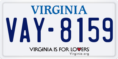 VA license plate VAY8159