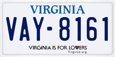 VA license plate VAY8161
