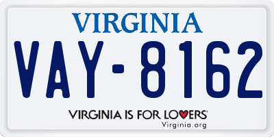 VA license plate VAY8162