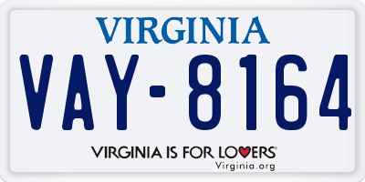 VA license plate VAY8164