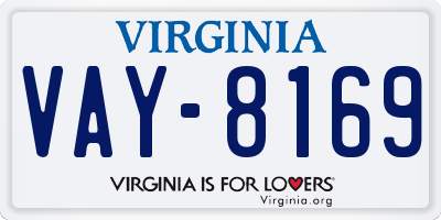VA license plate VAY8169