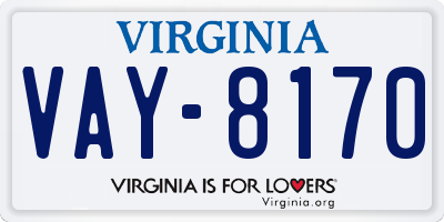 VA license plate VAY8170