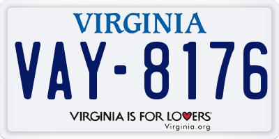 VA license plate VAY8176