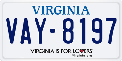 VA license plate VAY8197
