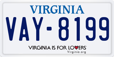 VA license plate VAY8199