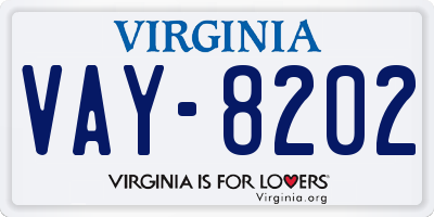 VA license plate VAY8202
