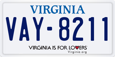 VA license plate VAY8211