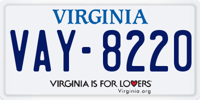 VA license plate VAY8220