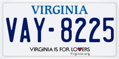 VA license plate VAY8225