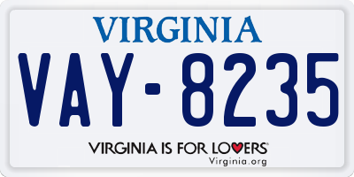 VA license plate VAY8235