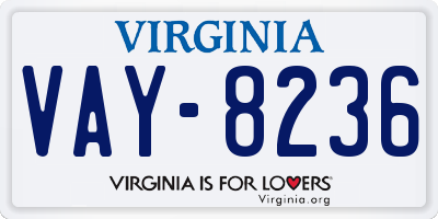 VA license plate VAY8236
